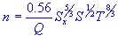 Manning's coefficient