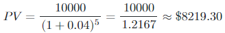 present value or worth example