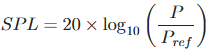 Sound Pressure Level SPL equation